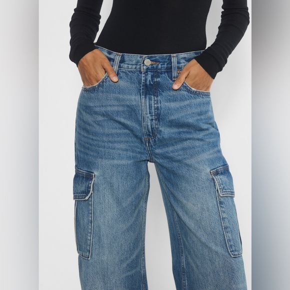 Aritzia Denim Forum The Farrah Hi-rise Cargo Jeans Size 29 In Kiss N Tell Bleu - Picture 6 of 14
